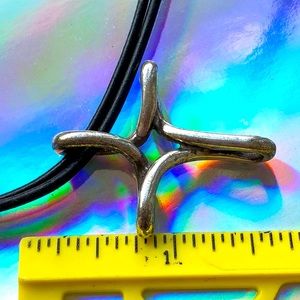 sterling silver modernist cross pendant necklace
